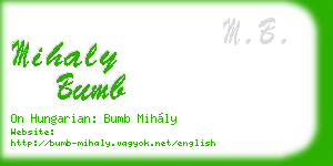 mihaly bumb business card